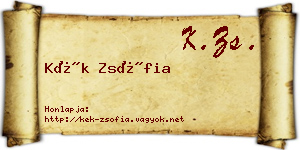 Kék Zsófia névjegykártya