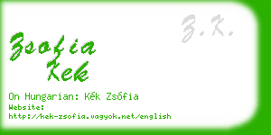 zsofia kek business card