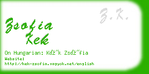 zsofia kek business card